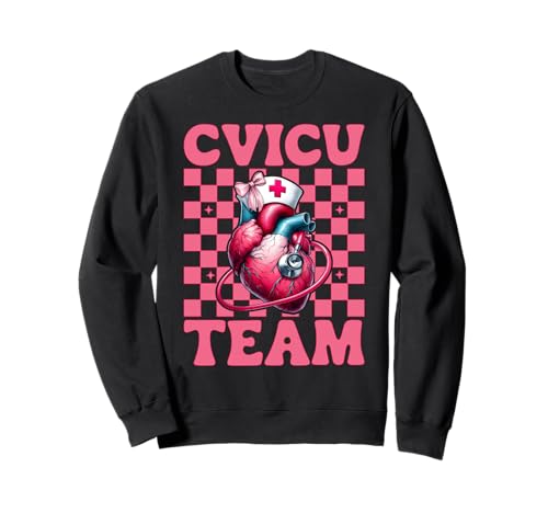 Team CVICU Herzkrankenschwester VICU ICU CICU Kardiologie Mädchen Mama Sweatshirt Team CVICU Herzkrankenschwester VICU ICU CICU Kardiologie Mädchen Mama Sweatshirt von Womens Coquette Bow Cardiac Nurse Cardiology Gifts