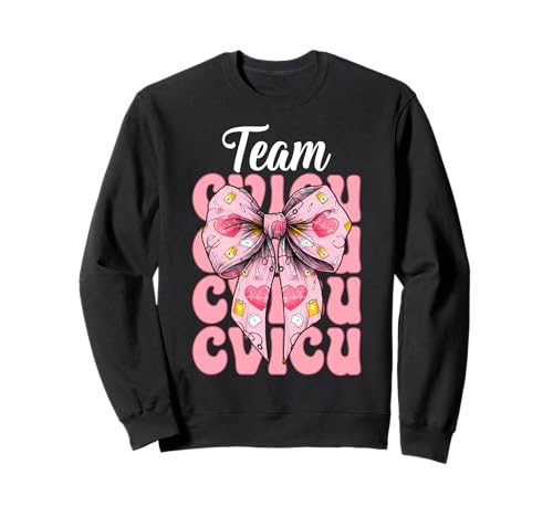 Team CVICU Herzkrankenschwester VICU ICU CICU Kardiologie Mädchen Mama Sweatshirt Team CVICU Herzkrankenschwester VICU ICU CICU Kardiologie Mädchen Mama Sweatshirt von Womens Coquette Bow Cardiac Nurse Cardiology Gifts