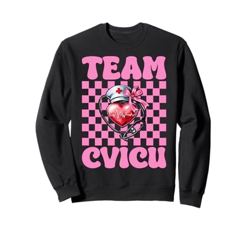 Team CVICU Herzkrankenschwester VICU ICU CICU Kardiologie Mädchen Mama Sweatshirt Team CVICU Herzkrankenschwester VICU ICU CICU Kardiologie Mädchen Mama Sweatshirt von Womens Coquette Bow Cardiac Nurse Cardiology Gifts