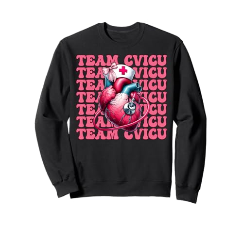 Team CVICU Herzkrankenschwester VICU ICU CICU Kardiologie Mädchen Mama Sweatshirt Team CVICU Herzkrankenschwester VICU ICU CICU Kardiologie Mädchen Mama Sweatshirt von Womens Coquette Bow Cardiac Nurse Cardiology Gifts