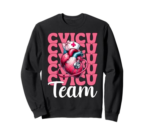 Team CVICU Herzkrankenschwester VICU ICU CICU Kardiologie Mädchen Mama Sweatshirt Team CVICU Herzkrankenschwester VICU ICU CICU Kardiologie Mädchen Mama Sweatshirt von Womens Coquette Bow Cardiac Nurse Cardiology Gifts
