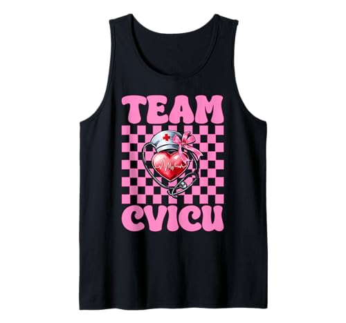 Team CVICU Herzkrankenschwester VICU ICU CICU Kardiologie Mädchen Mama Tank Top Team CVICU Herzkrankenschwester VICU ICU CICU Kardiologie Mädchen Mama Tank Top von Womens Coquette Bow Cardiac Nurse Cardiology Gifts