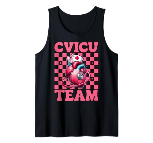 Team CVICU Herzkrankenschwester VICU ICU CICU Kardiologie Mädchen Mama Tank Top Team CVICU Herzkrankenschwester VICU ICU CICU Kardiologie Mädchen Mama Tank Top von Womens Coquette Bow Cardiac Nurse Cardiology Gifts