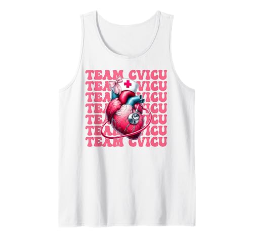 Team CVICU Herzkrankenschwester VICU ICU CICU Kardiologie Mädchen Mama Tank Top von Womens Coquette Bow Cardiac Nurse Cardiology Gifts