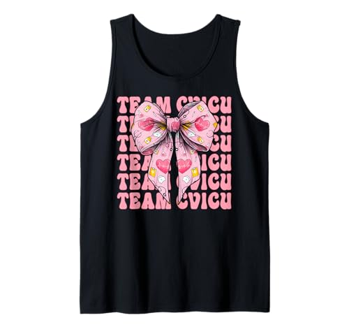 Team CVICU Herzkrankenschwester VICU ICU CICU Kardiologie Mädchen Mama Tank Top Team CVICU Herzkrankenschwester VICU ICU CICU Kardiologie Mädchen Mama Tank Top von Womens Coquette Bow Cardiac Nurse Cardiology Gifts