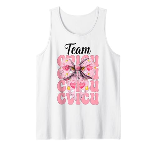 Team CVICU Herzkrankenschwester VICU ICU CICU Kardiologie Mädchen Mama Tank Top Team CVICU Herzkrankenschwester VICU ICU CICU Kardiologie Mädchen Mama Tank Top von Womens Coquette Bow Cardiac Nurse Cardiology Gifts