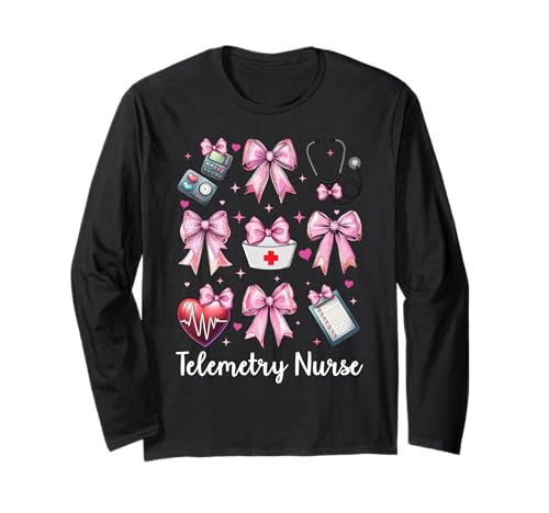 Telemetrie Krankenschwester Herzkrankenschwester VICU ICU CICU Kardiologie Mädchen Langarmshirt Telemetrie Krankenschwester Herzkrankenschwester VICU ICU CICU Kardiologie Mädchen Langarmshirt von Womens Coquette Bow Cardiac Nurse Cardiology Gifts