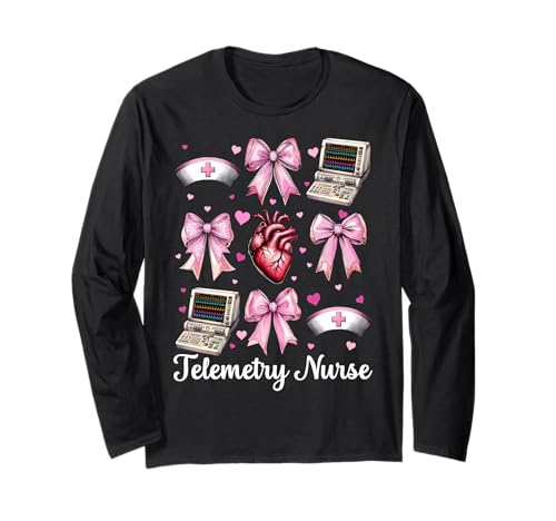 Telemetrie Krankenschwester Herzkrankenschwester VICU ICU CICU Kardiologie Mädchen Langarmshirt Telemetrie Krankenschwester Herzkrankenschwester VICU ICU CICU Kardiologie Mädchen Langarmshirt von Womens Coquette Bow Cardiac Nurse Cardiology Gifts