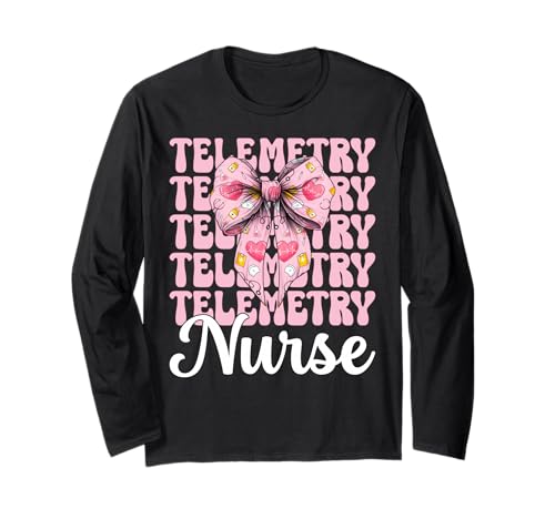 Telemetrie Krankenschwester Herzkrankenschwester VICU ICU CICU Kardiologie Mädchen Langarmshirt Telemetrie Krankenschwester Herzkrankenschwester VICU ICU CICU Kardiologie Mädchen Langarmshirt von Womens Coquette Bow Cardiac Nurse Cardiology Gifts