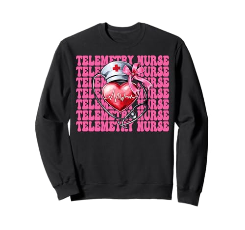 Telemetrie Krankenschwester Herzkrankenschwester VICU ICU CICU Kardiologie Mädchen Sweatshirt Telemetrie Krankenschwester Herzkrankenschwester VICU ICU CICU Kardiologie Mädchen Sweatshirt von Womens Coquette Bow Cardiac Nurse Cardiology Gifts