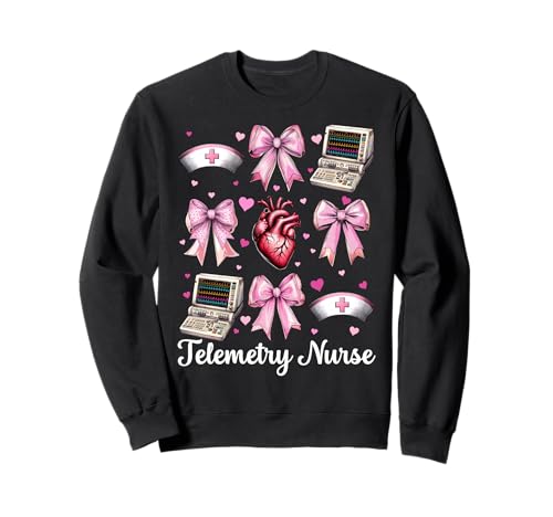 Telemetrie Krankenschwester Herzkrankenschwester VICU ICU CICU Kardiologie Mädchen Sweatshirt Telemetrie Krankenschwester Herzkrankenschwester VICU ICU CICU Kardiologie Mädchen Sweatshirt von Womens Coquette Bow Cardiac Nurse Cardiology Gifts