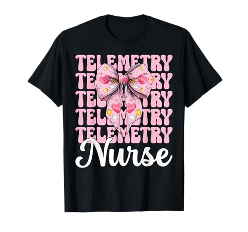Telemetrie Krankenschwester Herzkrankenschwester VICU ICU CICU Kardiologie Mädchen T-Shirt Telemetrie Krankenschwester Herzkrankenschwester VICU ICU CICU Kardiologie Mädchen T-Shirt von Womens Coquette Bow Cardiac Nurse Cardiology Gifts