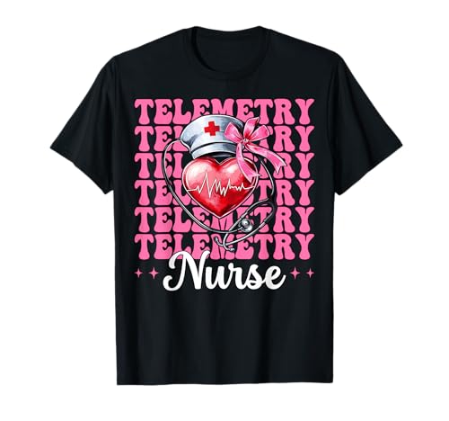 Telemetrie Krankenschwester Herzkrankenschwester VICU ICU CICU Kardiologie Mädchen T-Shirt Telemetrie Krankenschwester Herzkrankenschwester VICU ICU CICU Kardiologie Mädchen T-Shirt von Womens Coquette Bow Cardiac Nurse Cardiology Gifts