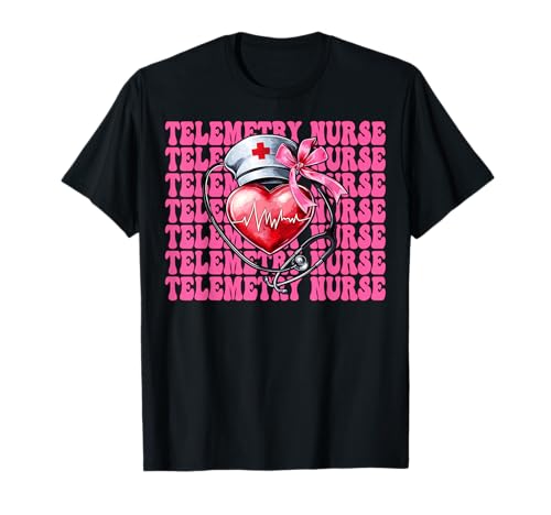 Telemetrie Krankenschwester Herzkrankenschwester VICU ICU CICU Kardiologie Mädchen T-Shirt Telemetrie Krankenschwester Herzkrankenschwester VICU ICU CICU Kardiologie Mädchen T-Shirt von Womens Coquette Bow Cardiac Nurse Cardiology Gifts