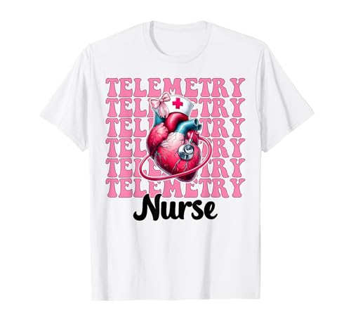 Telemetrie Krankenschwester Herzkrankenschwester VICU ICU CICU Kardiologie Mädchen T-Shirt Telemetrie Krankenschwester Herzkrankenschwester VICU ICU CICU Kardiologie Mädchen T-Shirt von Womens Coquette Bow Cardiac Nurse Cardiology Gifts