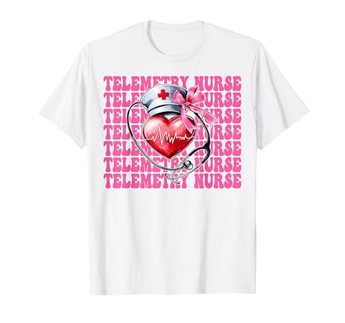 Telemetrie Krankenschwester Herzkrankenschwester VICU ICU CICU Kardiologie Mädchen T-Shirt Telemetrie Krankenschwester Herzkrankenschwester VICU ICU CICU Kardiologie Mädchen T-Shirt von Womens Coquette Bow Cardiac Nurse Cardiology Gifts