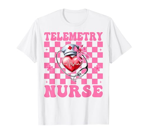 Telemetrie Krankenschwester Herzkrankenschwester VICU ICU CICU Kardiologie Mädchen T-Shirt Telemetrie Krankenschwester Herzkrankenschwester VICU ICU CICU Kardiologie Mädchen T-Shirt von Womens Coquette Bow Cardiac Nurse Cardiology Gifts
