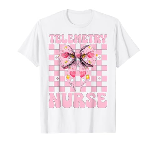 Telemetrie Krankenschwester Herzkrankenschwester VICU ICU CICU Kardiologie Mädchen T-Shirt Telemetrie Krankenschwester Herzkrankenschwester VICU ICU CICU Kardiologie Mädchen T-Shirt von Womens Coquette Bow Cardiac Nurse Cardiology Gifts