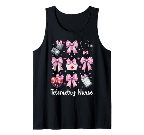 Telemetrie Krankenschwester Herzkrankenschwester VICU ICU CICU Kardiologie Mädchen Tank Top Telemetrie Krankenschwester Herzkrankenschwester VICU ICU CICU Kardiologie Mädchen Tank Top von Womens Coquette Bow Cardiac Nurse Cardiology Gifts