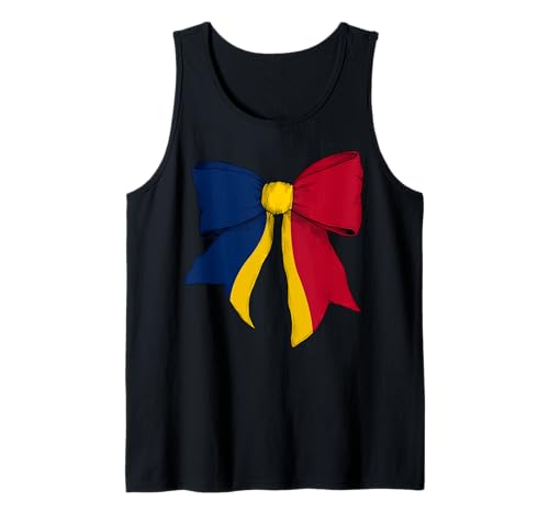 Tschadische Flagge Mädchen Kokette Schleife Band Tank Top Tschadische Flagge Mädchen Kokette Schleife Band Tank Top von Womens Coquette Bow Chad Heritage Flag Gifts