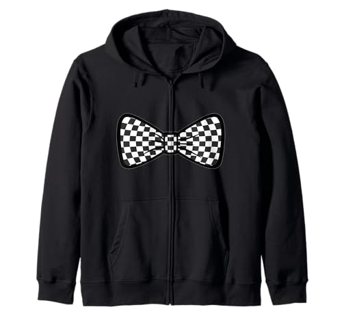 Kariertes Schachbrett Schwarz Weiß Muster Mädchen Kokette Schleife Kapuzenjacke von Womens Coquette Bow Checkerboard Pattern Gifts