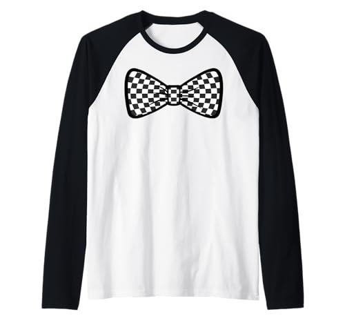 Kariertes Schachbrett Schwarz Weiß Muster Mädchen Kokette Schleife Raglan von Womens Coquette Bow Checkerboard Pattern Gifts
