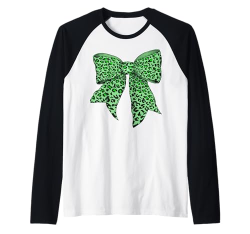 Gepard Tier Leopard Limettengrün Muster Mädchen Kokette Schleife Raglan Gepard Tier Leopard Limettengrün Muster Mädchen Kokette Schleife Raglan von Womens Coquette Bow Cheetah Animal Gifts