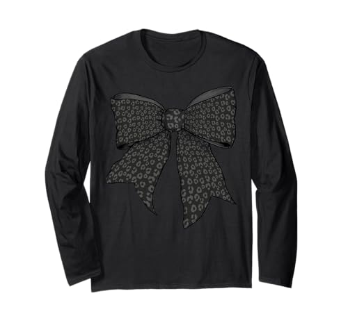 Gepardenmuster Leopardenhaut Schwarz Grau Muster Mädchen Kokette Langarmshirt Gepardenmuster Leopardenhaut Schwarz Grau Muster Mädchen Kokette Langarmshirt von Womens Coquette Bow Cheetah Print Leopard Gifts