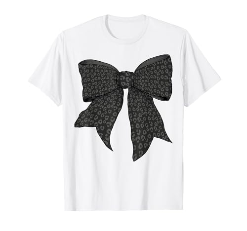 Gepardenmuster Leopardenhaut Schwarz Grau Muster Mädchen Kokette T-Shirt Gepardenmuster Leopardenhaut Schwarz Grau Muster Mädchen Kokette T-Shirt von Womens Coquette Bow Cheetah Print Leopard Gifts
