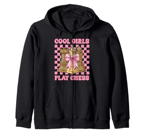 Coole Mädchen Spielen Schachspieler Master Coquette Bow Kapuzenjacke von Womens Coquette Bow Chess Player Master Gifts