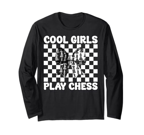 Coole Mädchen Spielen Schachspieler Master Coquette Bow Langarmshirt von Womens Coquette Bow Chess Player Master Gifts