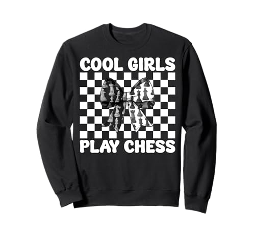 Coole Mädchen Spielen Schachspieler Master Coquette Bow Sweatshirt von Womens Coquette Bow Chess Player Master Gifts
