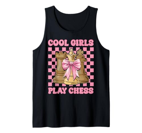 Coole Mädchen Spielen Schachspieler Master Coquette Bow Tank Top von Womens Coquette Bow Chess Player Master Gifts