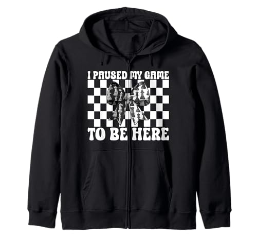 Schachspieler Master Chess Girl I Paused My Game to Be Here Kapuzenjacke von Womens Coquette Bow Chess Player Master Gifts