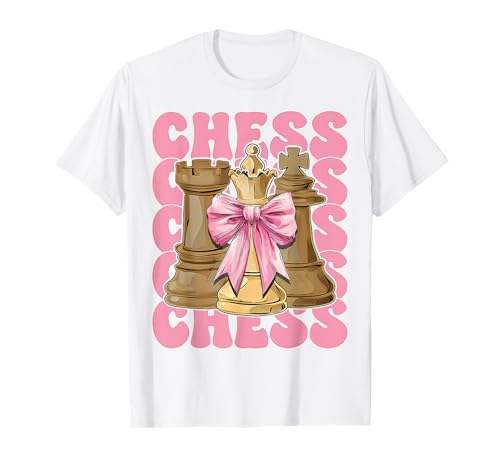 Schachspieler Master Chess Girl Mom Coquette Bow T-Shirt von Womens Coquette Bow Chess Player Master Gifts