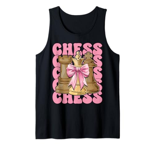 Schachspieler Master Chess Girl Mom Coquette Bow Tank Top von Womens Coquette Bow Chess Player Master Gifts