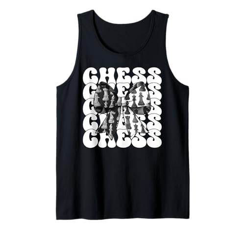 Schachspieler Master Chess Girl Mom Coquette Bow Tank Top von Womens Coquette Bow Chess Player Master Gifts