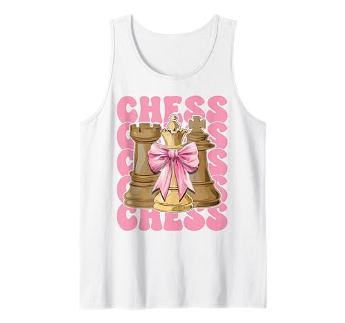 Schachspieler Master Chess Girl Mom Coquette Bow Tank Top von Womens Coquette Bow Chess Player Master Gifts