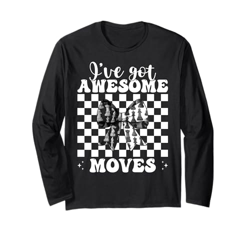 Schachspieler Master Chess Girl Mom I've Got Awesome Moves Langarmshirt von Womens Coquette Bow Chess Player Master Gifts