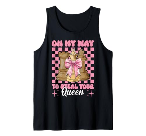 Schachspieler Master Chess Girl On My Way to Steal Your Queen Tank Top von Womens Coquette Bow Chess Player Master Gifts
