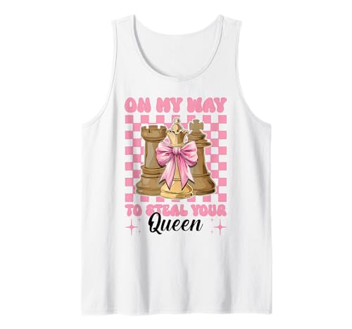 Schachspieler Master Chess Girl On My Way to Steal Your Queen Tank Top von Womens Coquette Bow Chess Player Master Gifts