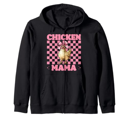 Chicken Mama Mom Chicken Farm Farmer Muttertag Kokette Kapuzenjacke von Womens Coquette Bow Chicken Farmer Farming Gifts