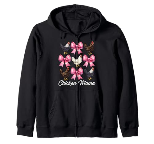 Chicken Mama Mom Chicken Farm Farmer Muttertag Kokette Kapuzenjacke von Womens Coquette Bow Chicken Farmer Farming Gifts