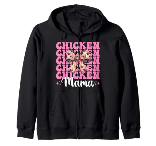 Chicken Mama Mom Chicken Farm Farmer Muttertag Kokette Kapuzenjacke von Womens Coquette Bow Chicken Farmer Farming Gifts
