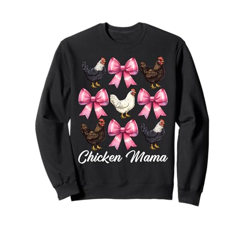 Chicken Mama Mom Chicken Farm Farmer Muttertag Kokette Sweatshirt von Womens Coquette Bow Chicken Farmer Farming Gifts