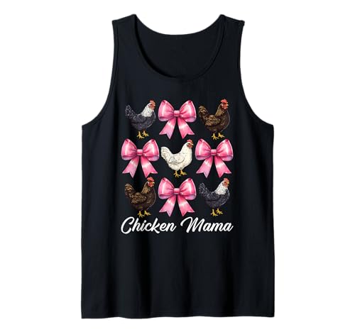 Chicken Mama Mom Chicken Farm Farmer Muttertag Kokette Tank Top von Womens Coquette Bow Chicken Farmer Farming Gifts