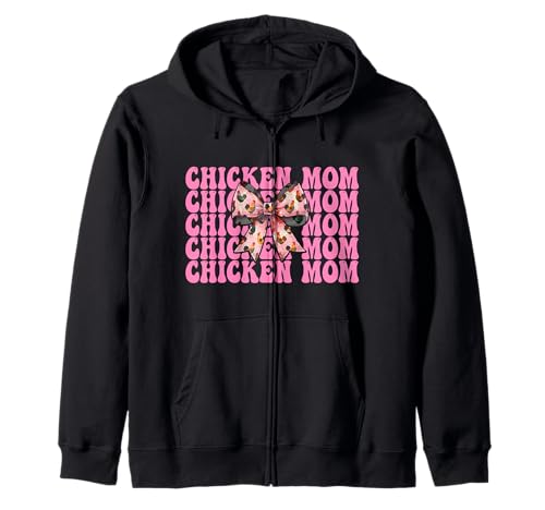 Chicken Mom Mama Chicken Farm Farmer Muttertag Kokette Kapuzenjacke von Womens Coquette Bow Chicken Farmer Farming Gifts
