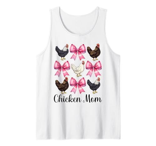 Chicken Mom Mama Chicken Farm Farmer Muttertag Kokette Tank Top von Womens Coquette Bow Chicken Farmer Farming Gifts