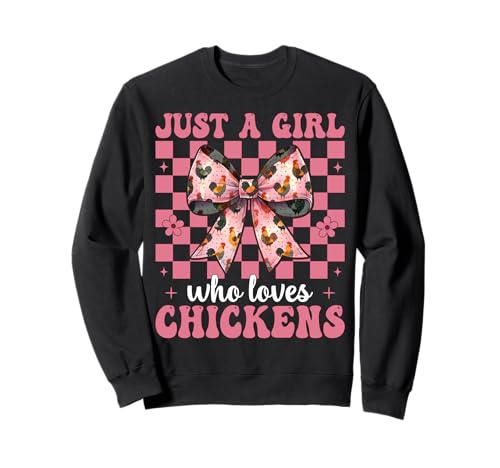 Just A Girl Who Loves Chickens Chicken Farm Farmer Kokette Sweatshirt von Womens Coquette Bow Chicken Farmer Farming Gifts