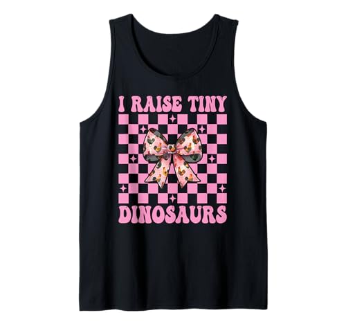 Lustige Hühnerfarm Farmer Girl Mom I Raise Tiny Dinosaurier Tank Top von Womens Coquette Bow Chicken Farmer Farming Gifts